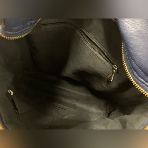 3 usable way blue leather backpack shoulder and handbag - Picture 5 of 5